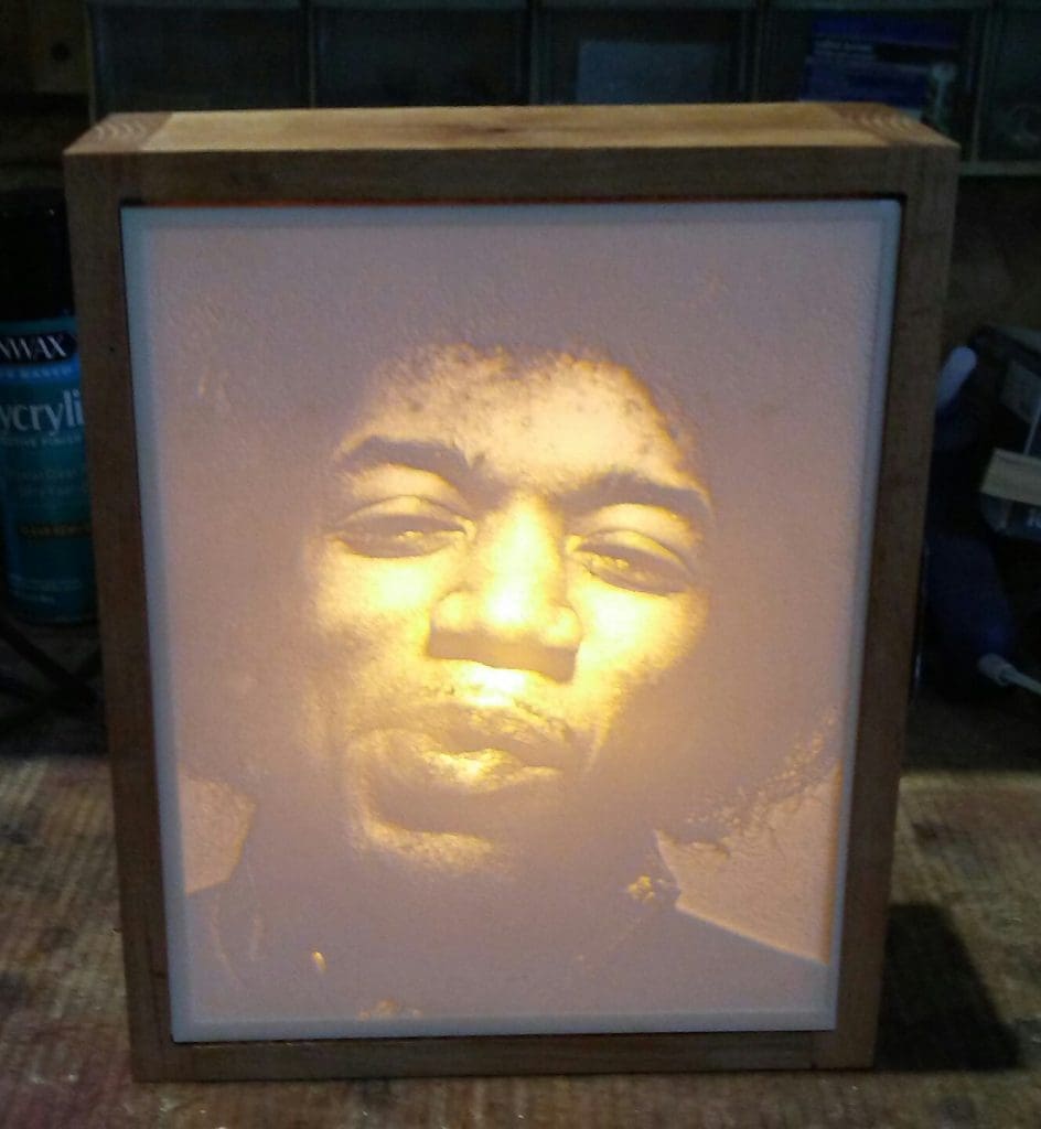Carved Jimmy Hendrix Lithopane
